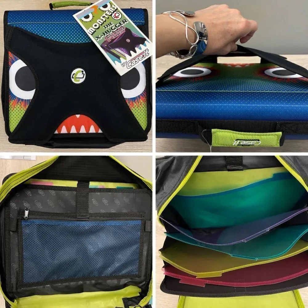 NWT Case-it Monsters Binder THE X-HUGGER 3 Ring Binder 2” Capacity laptop holder